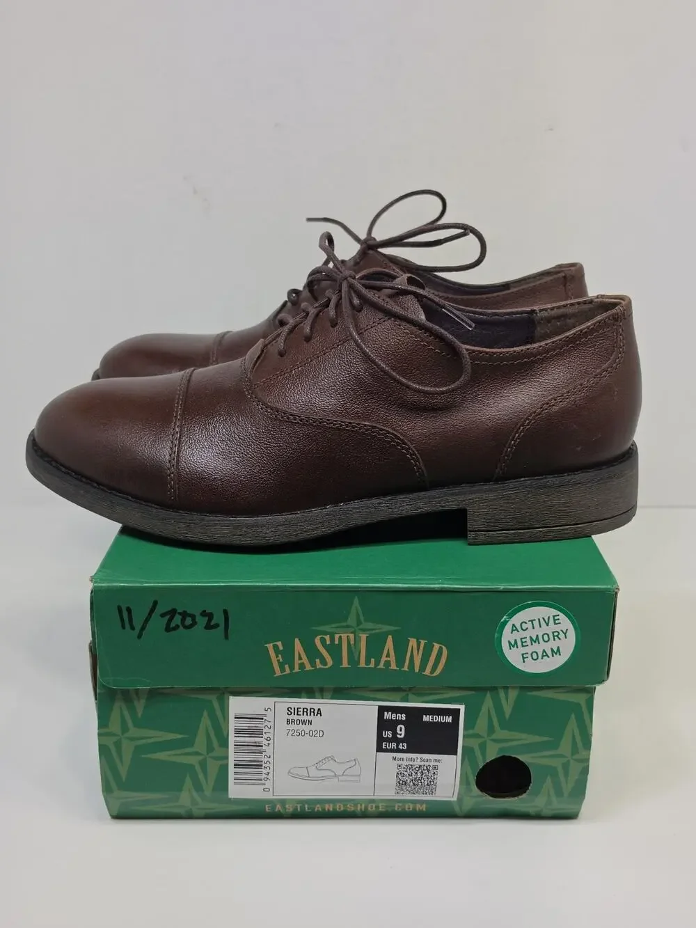 EASTLAND Men's 9 M Leather Lace Up Shoes Sierra Brown 7250-02D TRIED ON ONLY